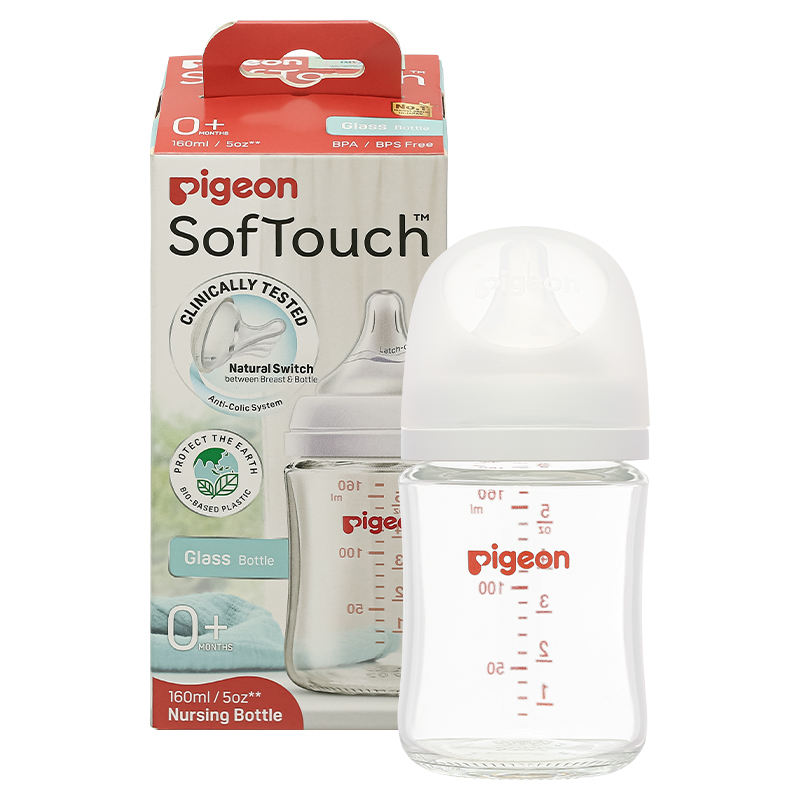 Bình sữa thủy tinh Pigeon Softouch Baby-Friendly World cổ rộng 240 ml (từ 3 tháng) 23