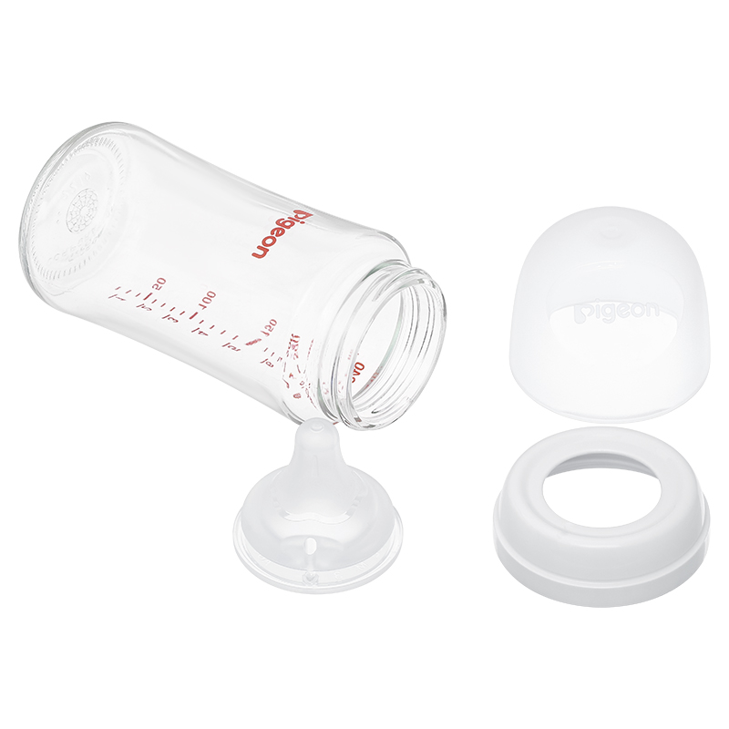 Bình sữa thủy tinh Pigeon Softouch Baby-Friendly World cổ rộng 240 ml (từ 3 tháng) 4