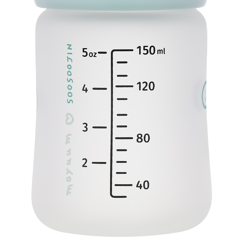 Bình sữa thủy tinh tráng silicone Moyuum cổ rộng 240 ml - Mặt cười (từ 2 tháng) 16