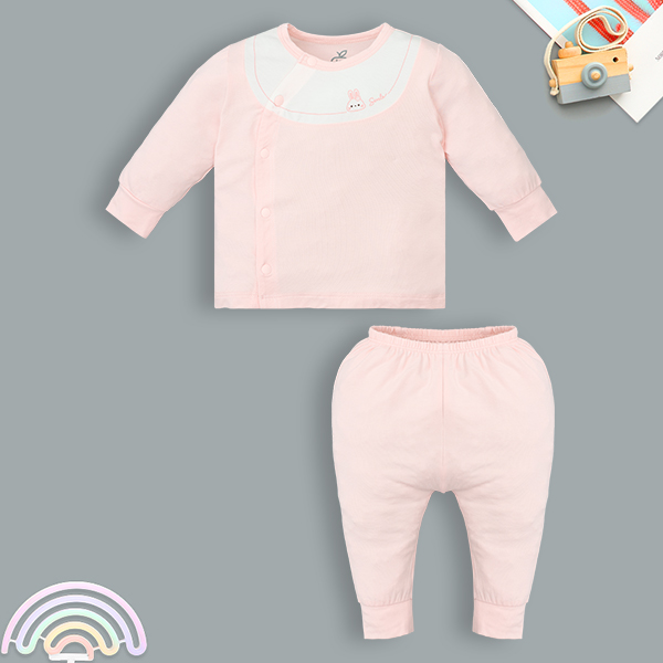 Bộ tay dài unisex La Pomme sợi tre hồng