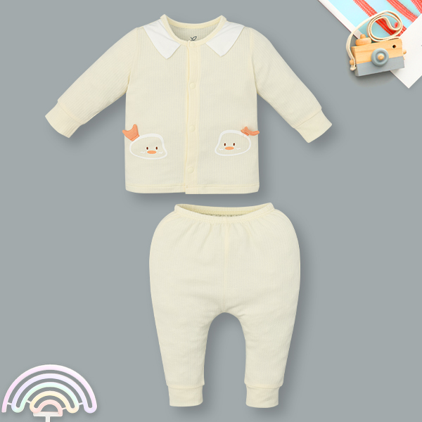 Bộ tay dài unisex La Pomme sợi tre vàng