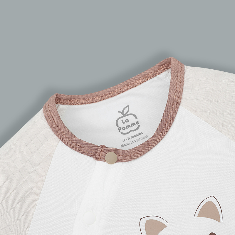 Bodysuit cài chéo bé nhỏ ngọt ngào La Pomme màu be - trắng 6