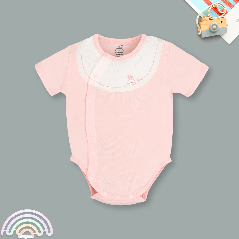Bodysuit cài chéo phối cổ ngọt ngào La Pomme màu hồng 4