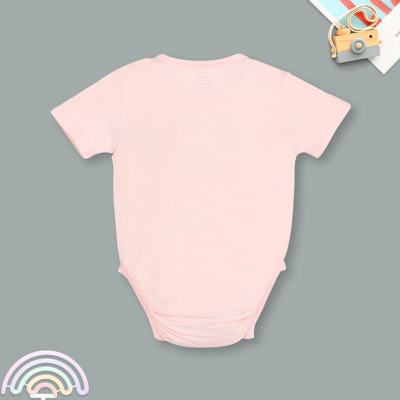 Bodysuit cài chéo phối cổ ngọt ngào La Pomme màu hồng 5