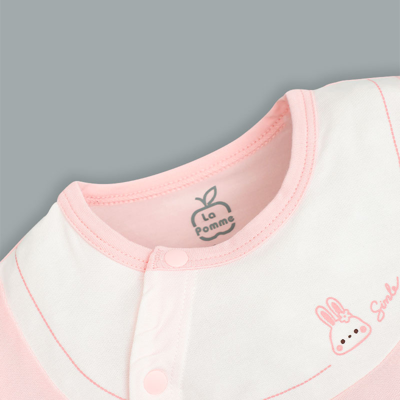 Bodysuit cài chéo phối cổ ngọt ngào La Pomme màu hồng 6