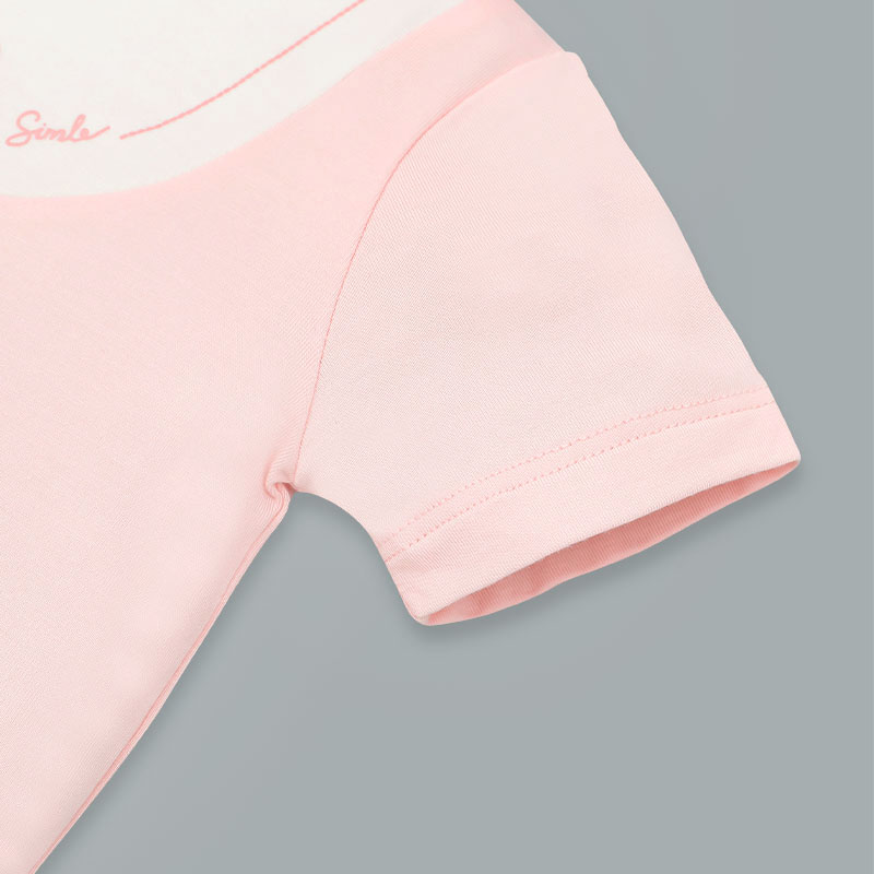 Bodysuit cài chéo phối cổ ngọt ngào La Pomme màu hồng 7