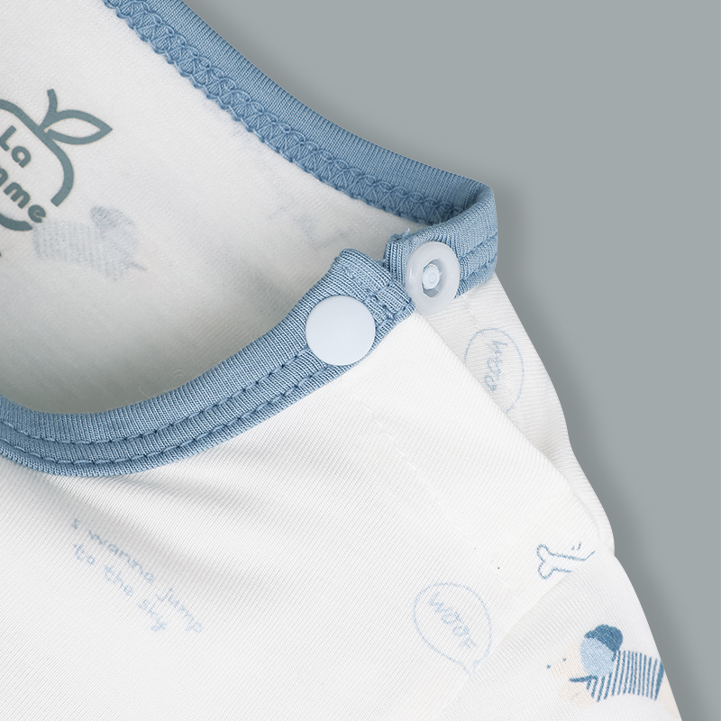 Bodysuit cài vai họa tiết ngộ nghĩnh La Pomme màu hồng - trắng 18