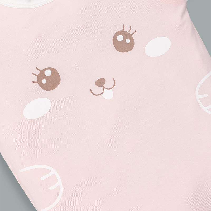 Bodysuit cài vai raglan xin chào bạn mới La Pomme màu hồng - trắng 12