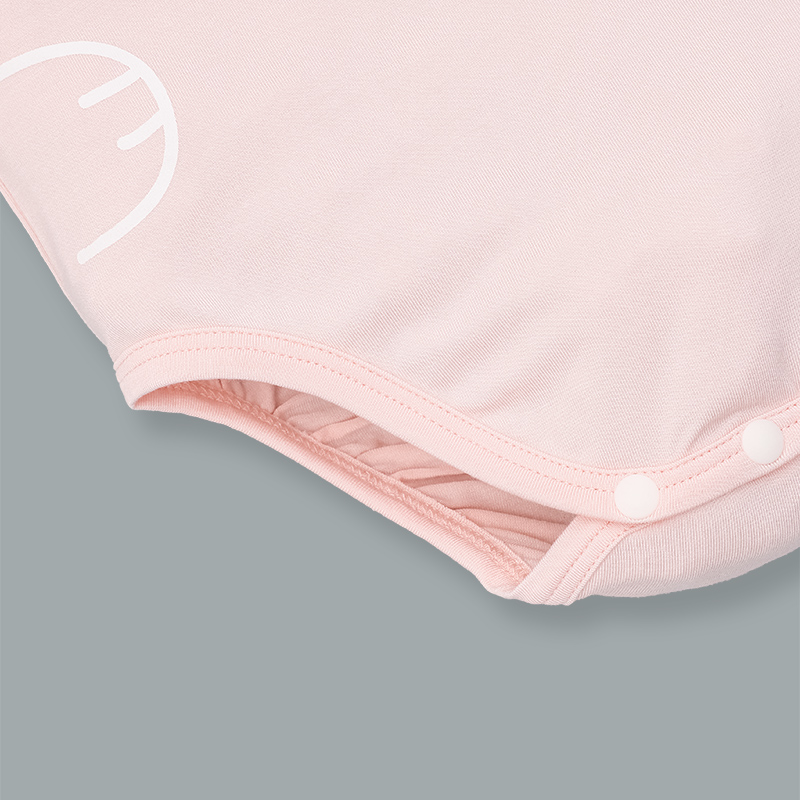 Bodysuit cài vai raglan xin chào bạn mới La Pomme màu hồng - trắng 9