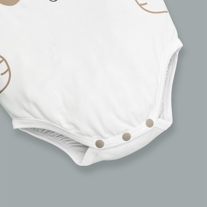 Bodysuit cài vai raglan xin chào bạn mới La Pomme màu hồng - trắng 19