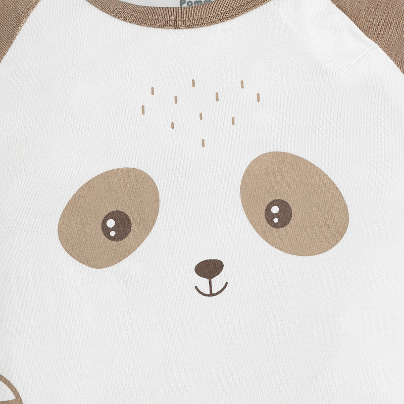 Bodysuit cài vai raglan xin chào bạn mới La Pomme màu hồng - trắng 21