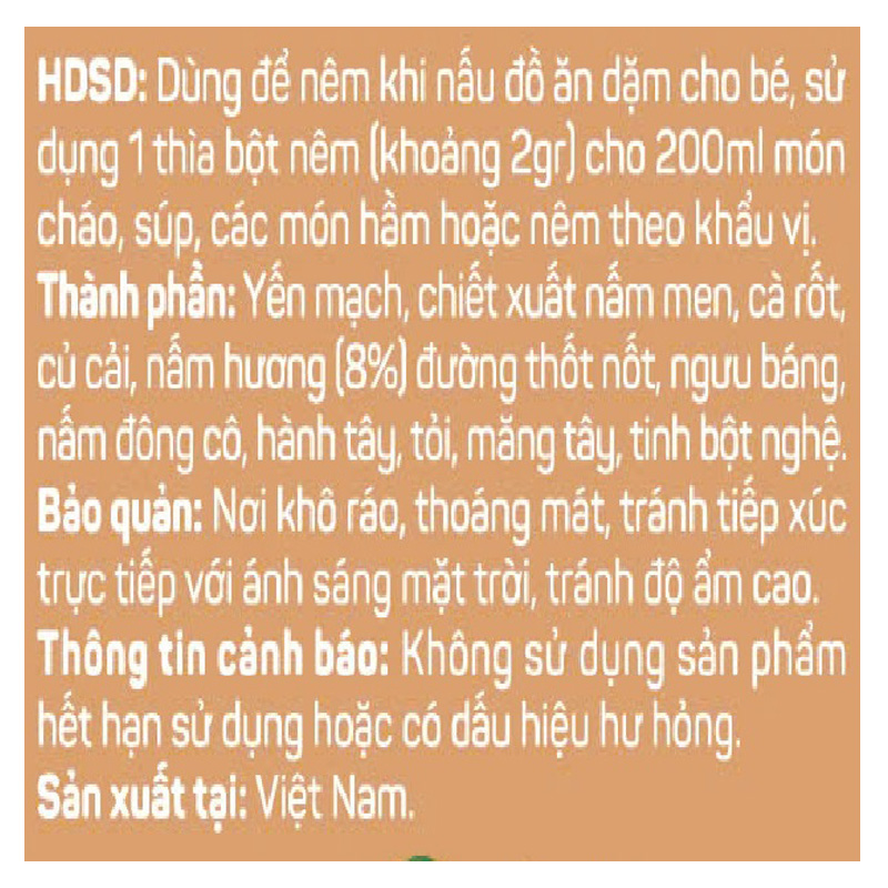 Bột nêm Jan's Kodomo rau củ, tảo hũ 90g 6