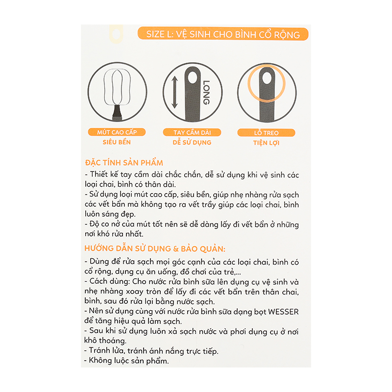 Cọ rửa bình sữa Wesser 6