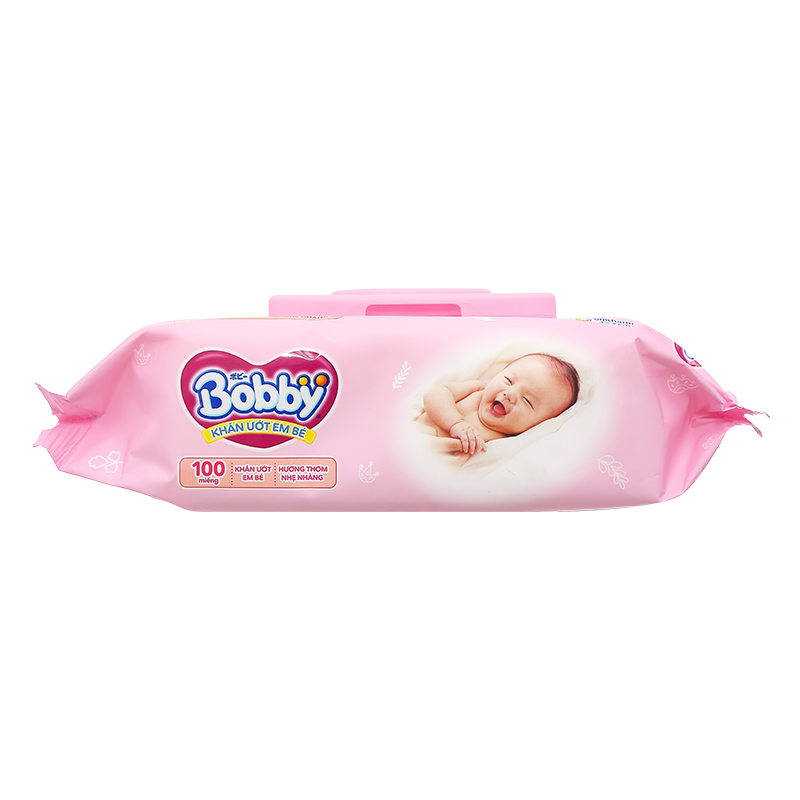 Combo 2 khăn ướt Bobby dịu nhẹ cho da nhạy cảm hương thơm nhẹ nhàng gói 100 miếng 4