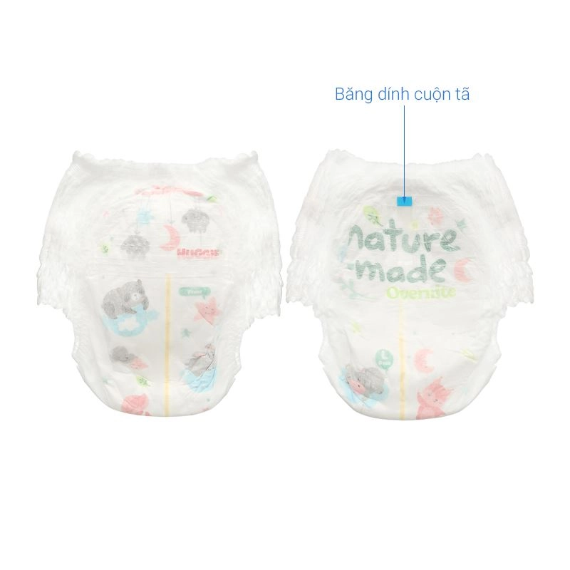 Combo 2 tã quần Huggies Nature made Overnite size L 44 miếng/bịch (9 - 14 kg) 22