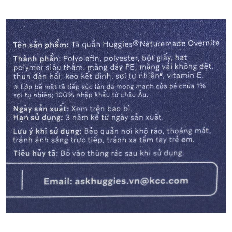 Tã quần Huggies Nature made Overnite size XL 38 miếng (12 - 18 kg) 14