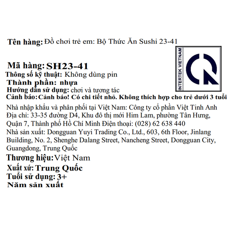 Đồ chơi bộ thức ăn sushi Sweet Heart SH23-41 (24 chi tiết) 8