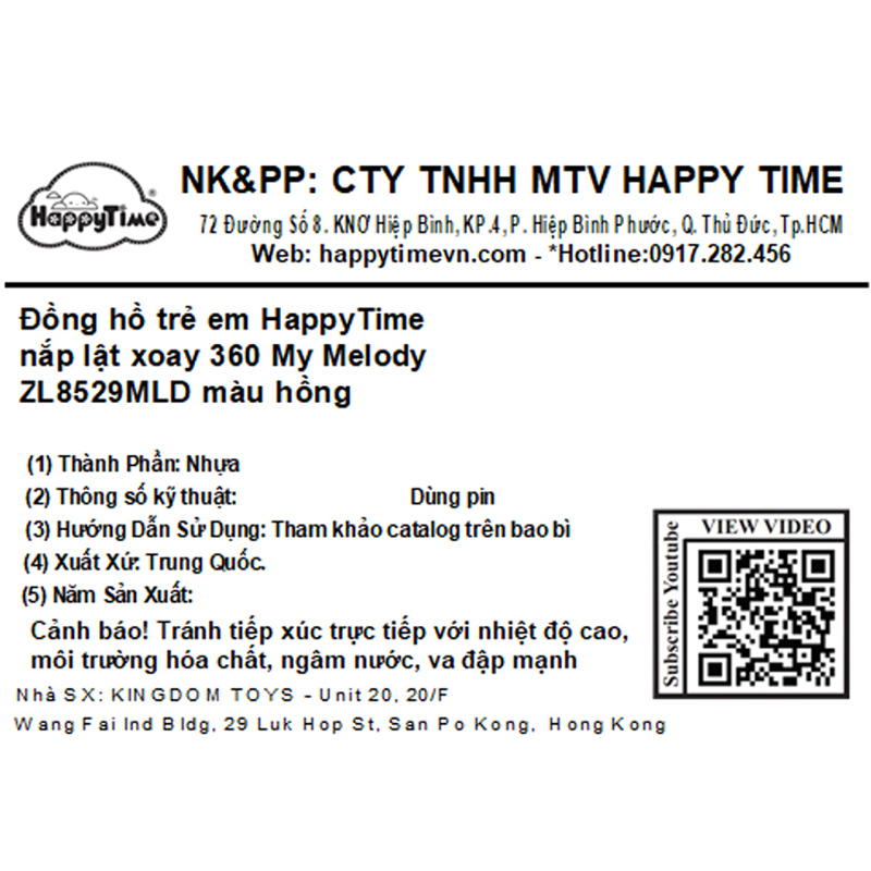 Đồng hồ trẻ em HappyTime ZL8529MLD 13