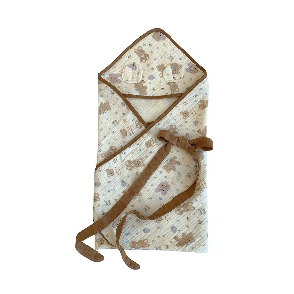 Khăn quấn cotton Bessla 70x70 cm - Gấu