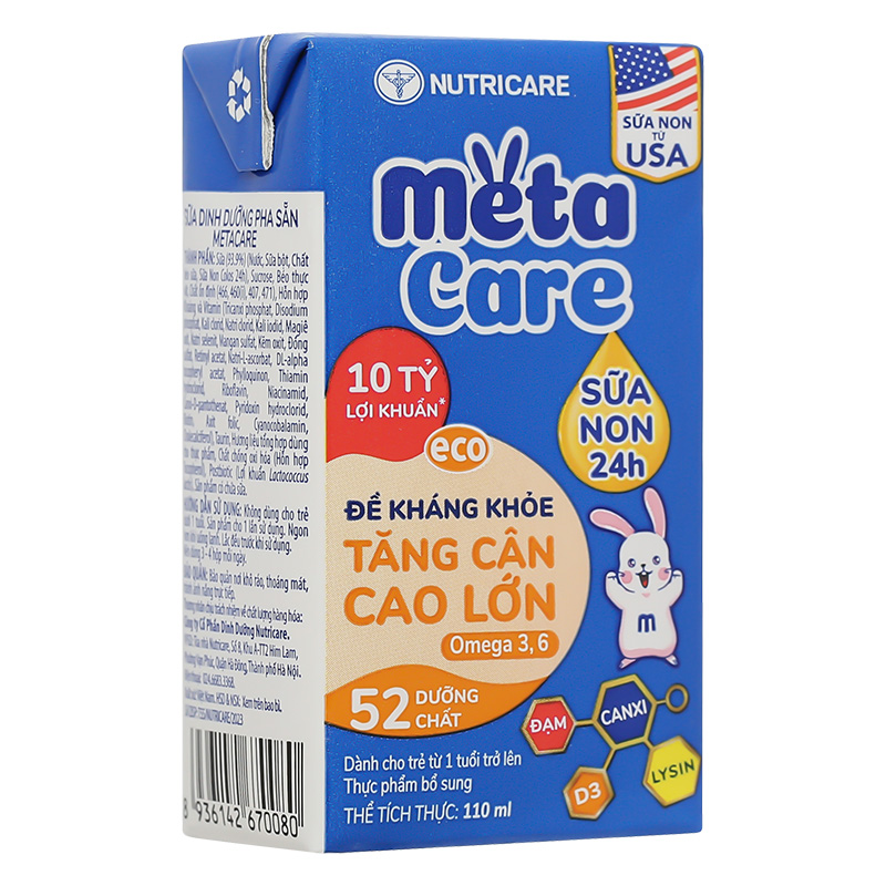 Thùng 48 hộp sữa non pha sẵn MetaCare Eco 110 ml (từ 1 tuổi) 18