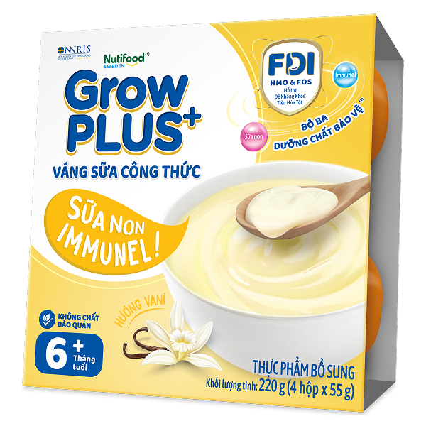 Lốc 4 hũ váng sữa Nutifood Immunel vị vani