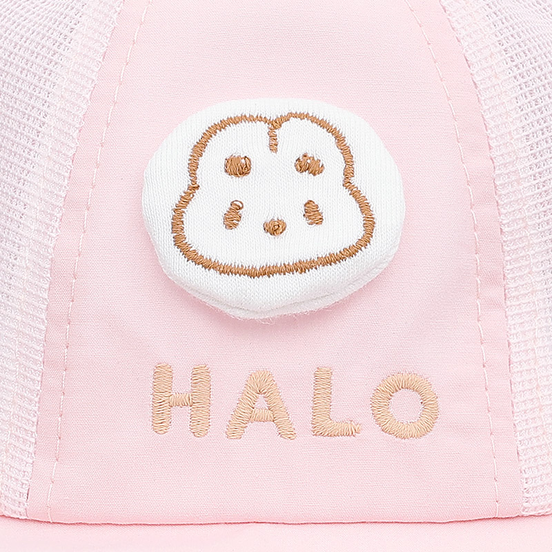 Nón vành cho bé TOP KIDS thêu gấu HALO màu xanh dương 12
