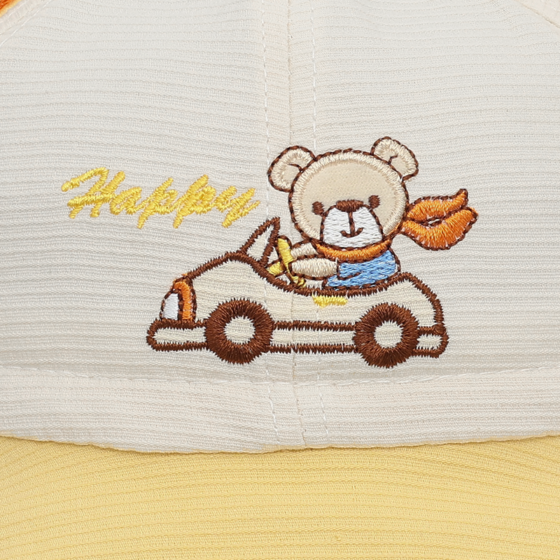 Nón vành cho bé TOP KIDS thêu ô tô Happy màu hồng - be 14