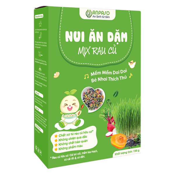 Nui ăn dặm mix rau củ Anpaso 150g (từ 6 tháng) giàu dinh dưỡng, thơm ngon - AVAKids.com