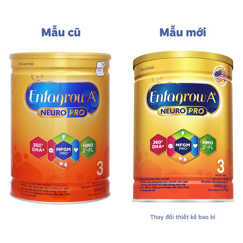 Sữa bột Enfagrow A+ Neuropro số 3 hương vani 1.7 kg (1 - 3 tuổi) - Giao bao bì ngẫu nhiên 2