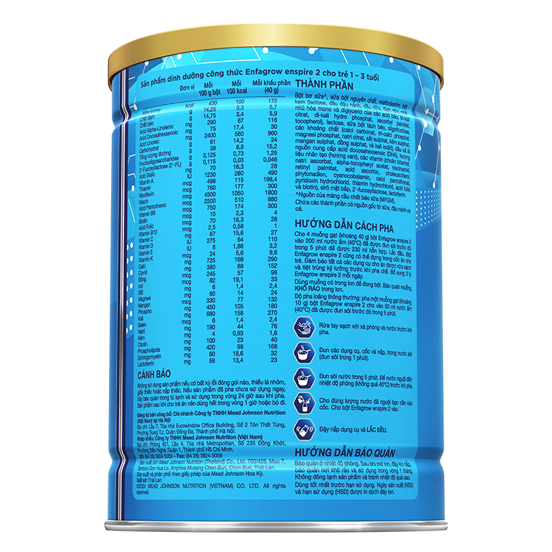 Sữa bột Enfagrow Enspire số 2 850g (1 - 3 tuổi) - Giao bao bì ngẫu nhiên 4