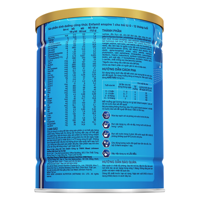 Sữa bột Enfamil Enspire số 1 350g (0 - 12 tháng) - Giao bao bì ngẫu nhiên 4