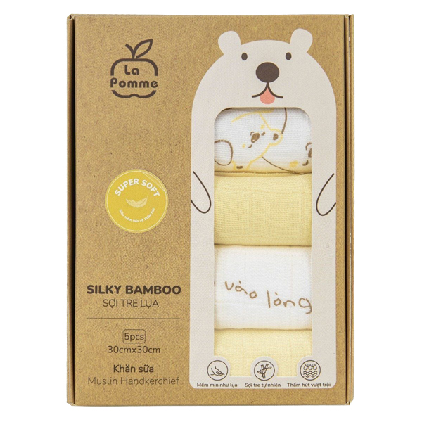 Set 5 khăn sữa La Pomme sợi tre à ơi ngủ ngoan