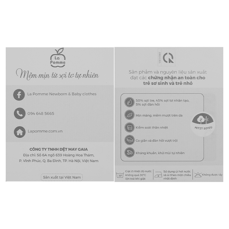 Set bao tay, bao chân hoa nhỏ ngọt ngào La Pomme màu be (0 - 3 tháng) 12