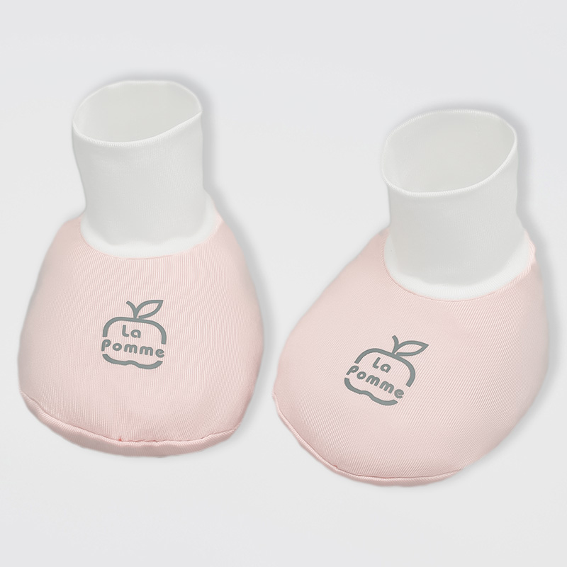 Set bao tay, bao chân hoa nhỏ ngọt ngào La Pomme màu be (0 - 3 tháng) 7