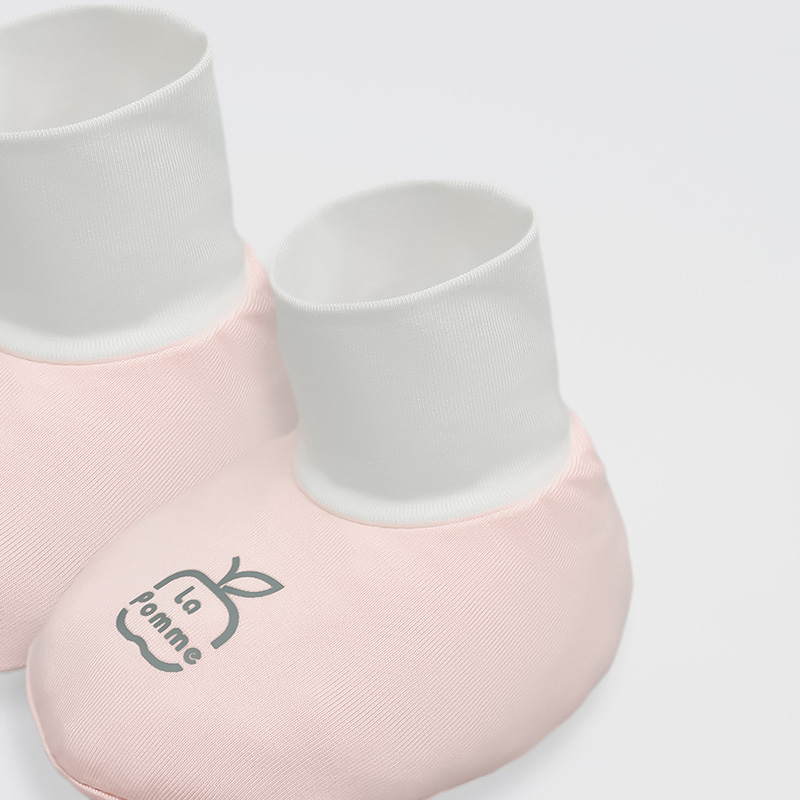 Set bao tay, bao chân hoa nhỏ ngọt ngào La Pomme màu be (0 - 3 tháng) 9