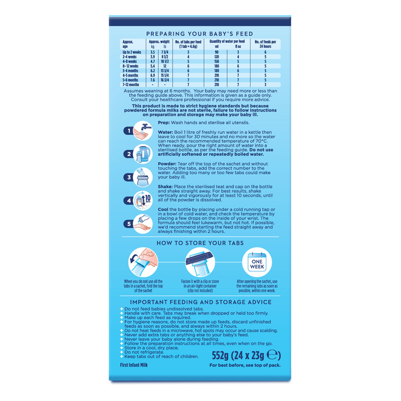 Sữa bột dạng thanh Aptamil Pre-Measured Tabs số 1 552g (0 - 6 tháng) 3