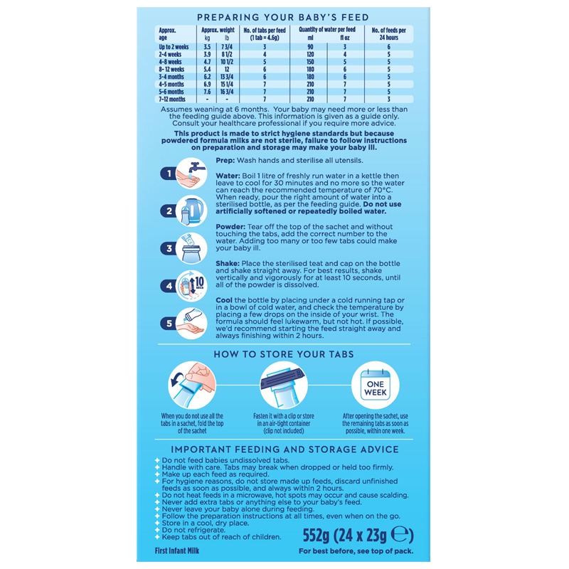 Sữa bột dạng thanh Aptamil Pre-Measured Tabs số 1 552g (0 - 6 tháng) 5