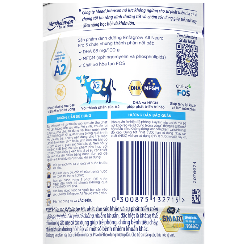 Sữa bột Enfagrow A2 Neuropro số 3 (đạm quý A2) 350g (1 - 6 tuổi) - Giao bao bì ngẫu nhiên 5