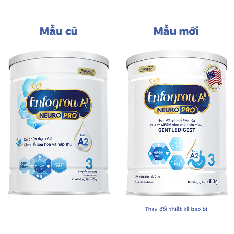 Sữa bột Enfagrow A2 Neuropro số 3 (đạm quý A2) 350g (1 - 6 tuổi) - Giao bao bì ngẫu nhiên 8