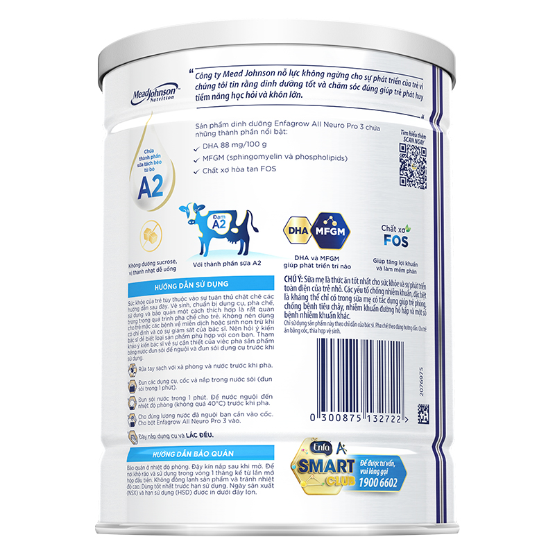 Sữa bột Enfagrow A2 Neuropro số 3 (đạm quý A2) 350g (1 - 6 tuổi) - Giao bao bì ngẫu nhiên 9