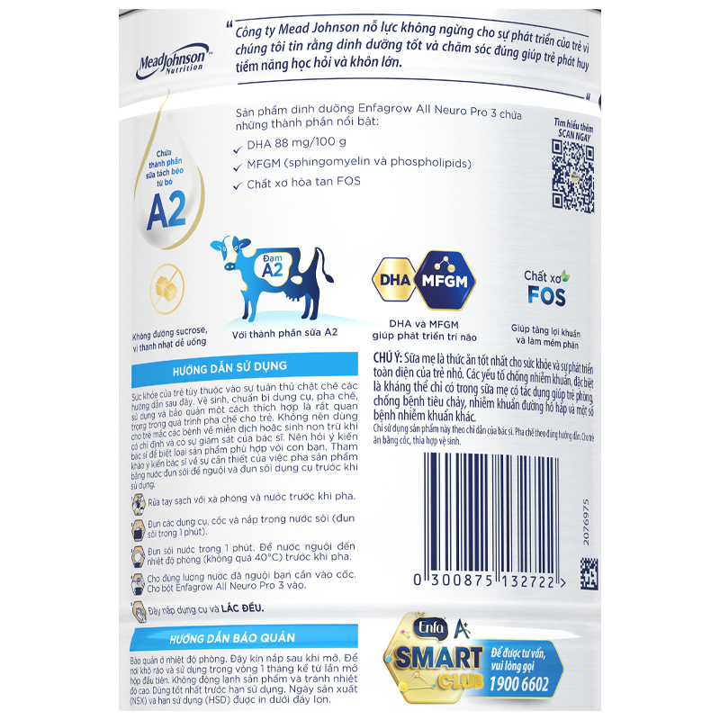 Sữa bột Enfagrow A2 Neuropro số 3 (đạm quý A2) 350g (1 - 6 tuổi) - Giao bao bì ngẫu nhiên 11
