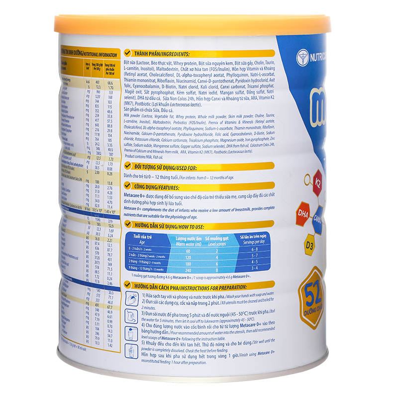 Sữa bột MetaCare Eco 0+ (sữa non) 800g (0 - 12 tháng) 3
