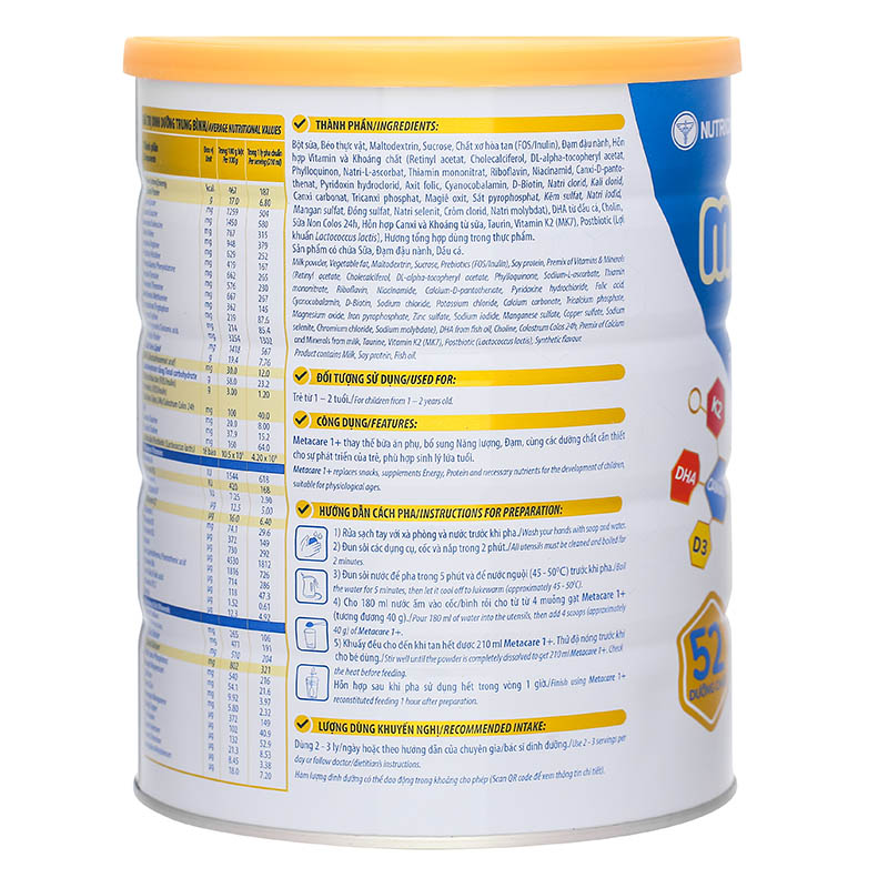 Sữa bột MetaCare Eco 1+ (sữa non) 850g (1 - 2 tuổi) 5