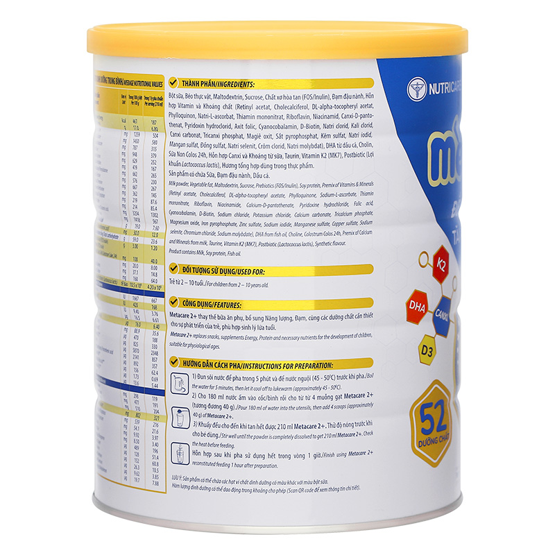 Sữa bột MetaCare Eco 2+ (sữa non) 850g (2 - 10 tuổi) 5
