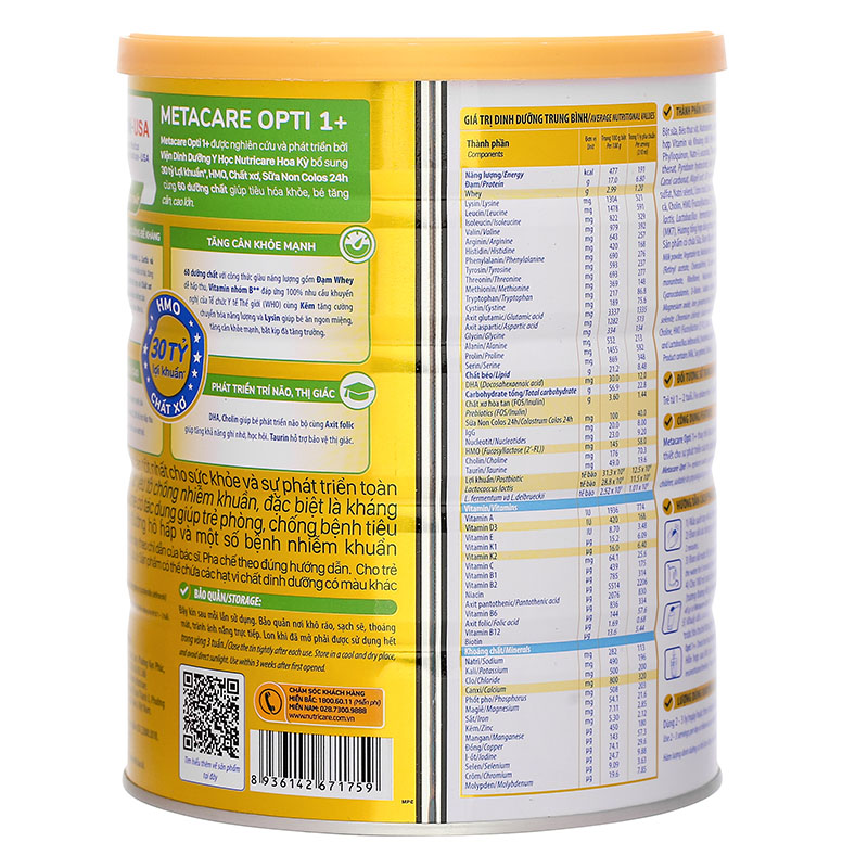 Sữa bột MetaCare Opti 1+ (sữa non) 850g (1 - 2 tuổi) 5