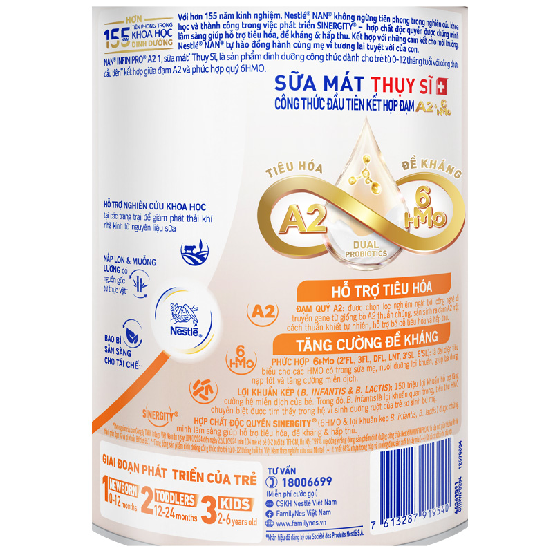 Sữa bột NAN InfiniPro A2 6HMO số 1 (đạm quý A2) 400g (0 - 12 tháng) - Giao bao bì ngẫu nhiên 27