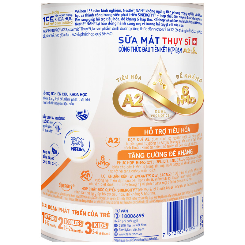 Sữa bột NAN InfiniPro A2 6HMO số 2 (đạm quý A2) 400g (1 - 2 tuổi) - Giao bao bì ngẫu nhiên 17