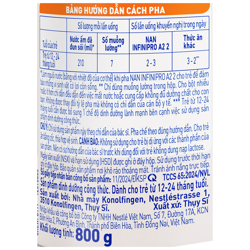 Sữa bột NAN InfiniPro A2 6HMO số 2 (đạm quý A2) 400g (1 - 2 tuổi) - Giao bao bì ngẫu nhiên 19