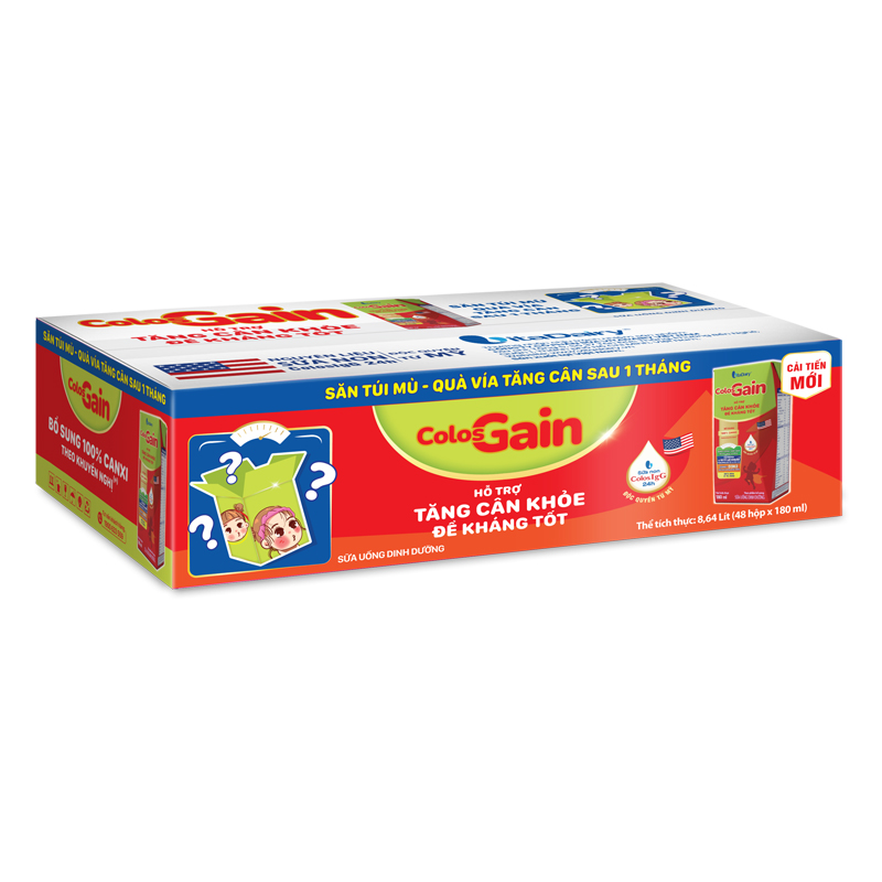 Lốc 4 hộp sữa non pha sẵn Colos Gain hương vani 180 ml (từ 1 tuổi) - Giao bao bì ngẫu nhiên 18