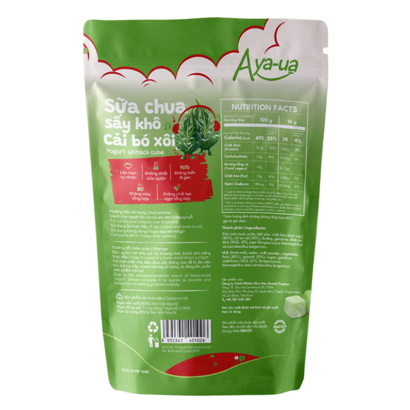 Sữa chua khô sấy thăng hoa vị cà rốt Aya-ua gói 16g (từ 8 tháng) 10
